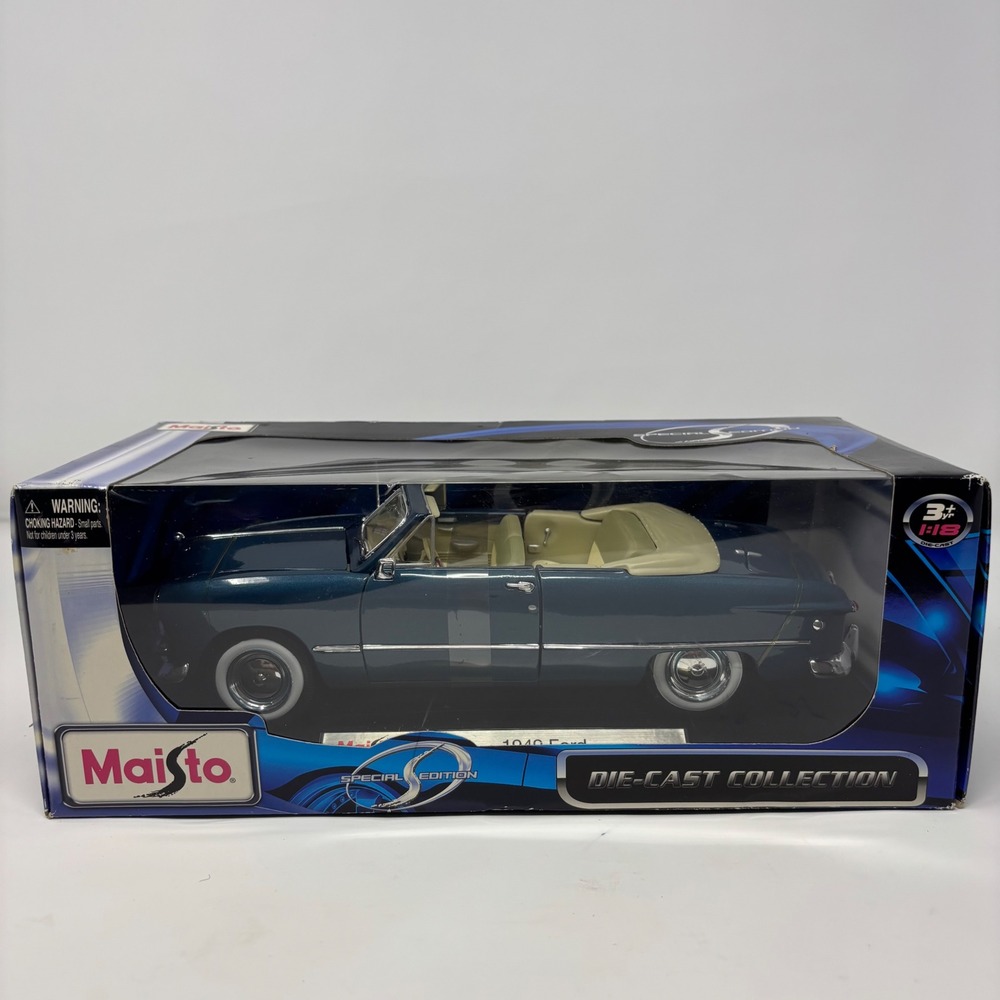 1949 Ford Convertible Blue 1:18 Maisto Special Edition Diecast Open Box
